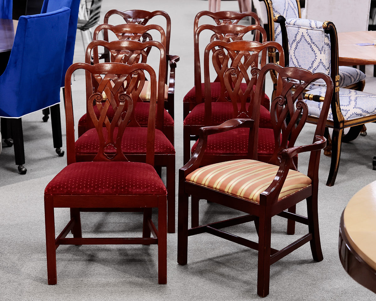 Set of 8 Baker Georgian Style Dining Chairs