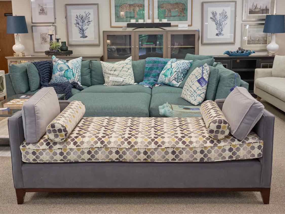 Gray Upholstered Bench Seat Daybed
