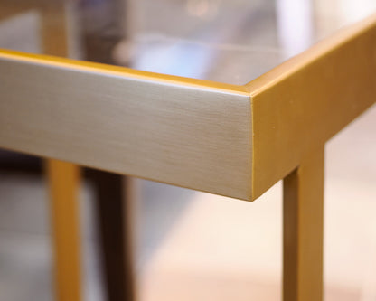 Pair of RH Brass Square Side Tables