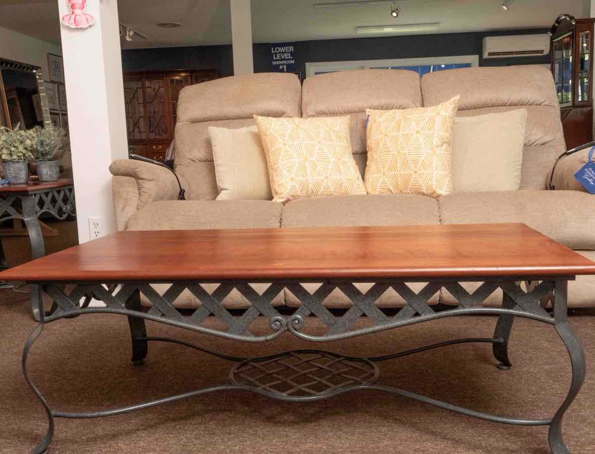 West Barnstable Maple Top Iron Base Cocktail Table