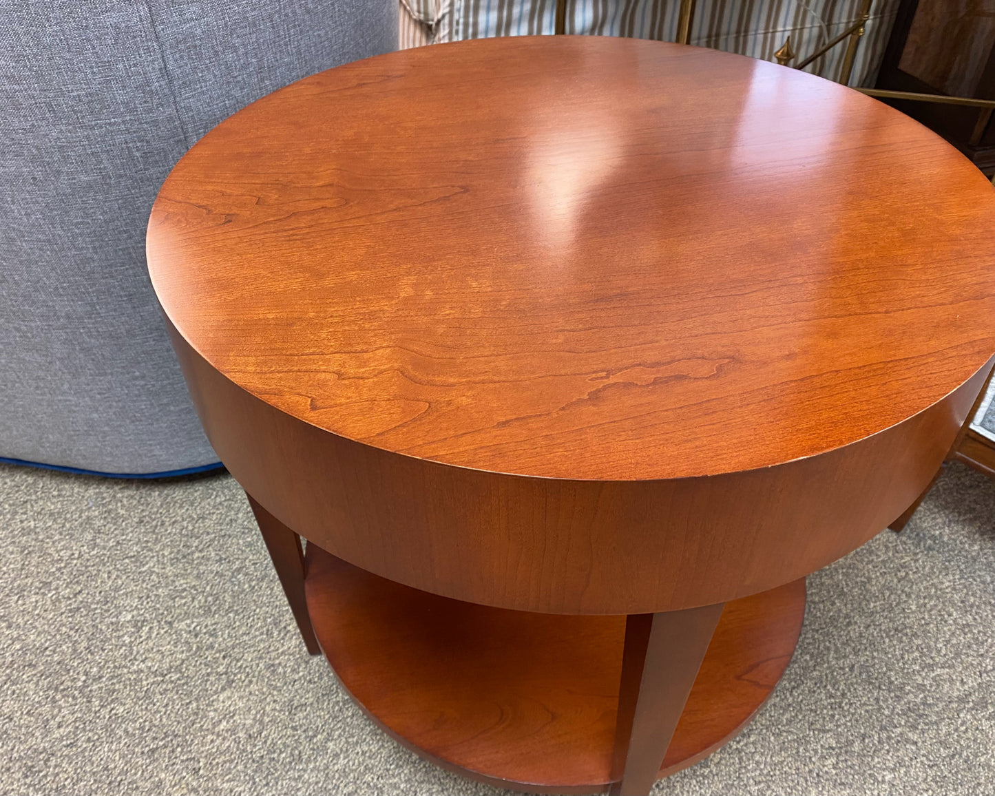 HBF Popular Wood Round Side Table with Shelf