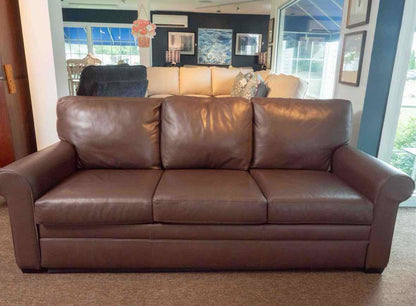 American Leather Espresso Brown Leather 3 Cushion  Queen Sleeper Sofa