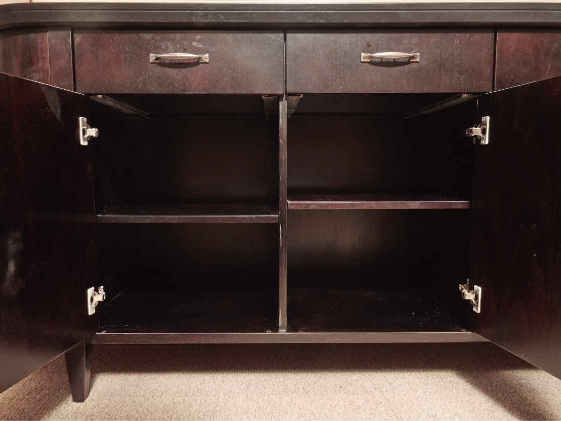 Arhaus Espresso Finish 3 Drawer, 3 Door, 10 Shelf Sideboard