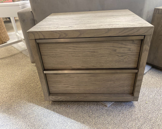 Pair of RH' Bezier' Grey Finish  2 Drawer Nightstands