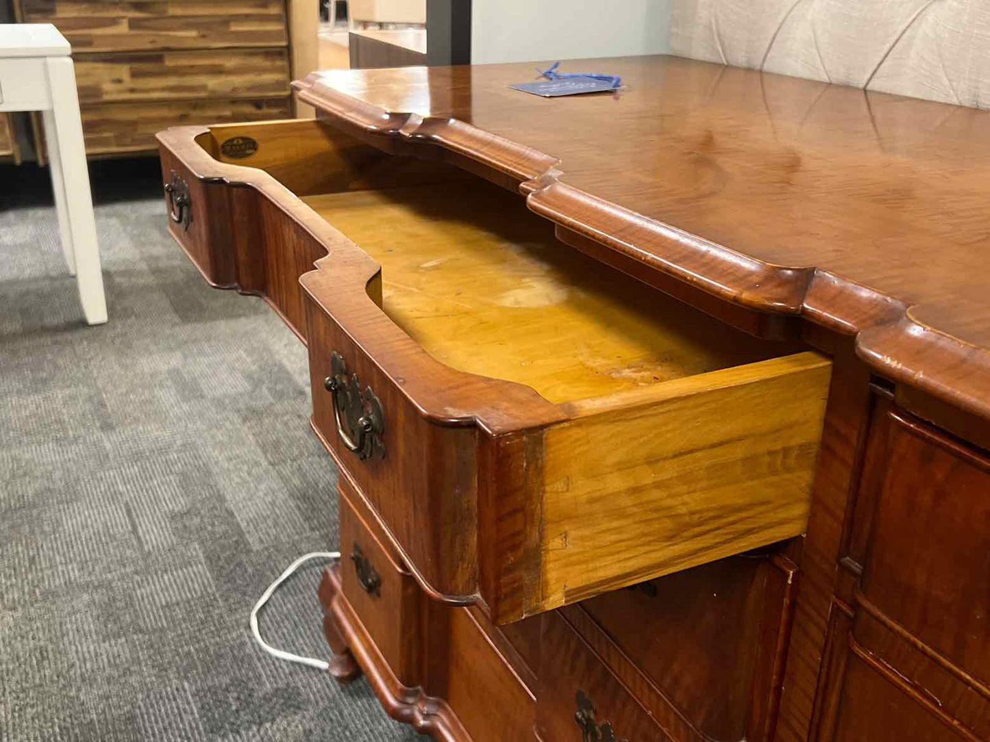 Marmer Bros Tiger Maple Dresser w/ Mirror