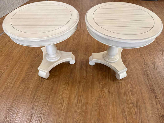 Pair of Distressed Farmhouse Side Tables