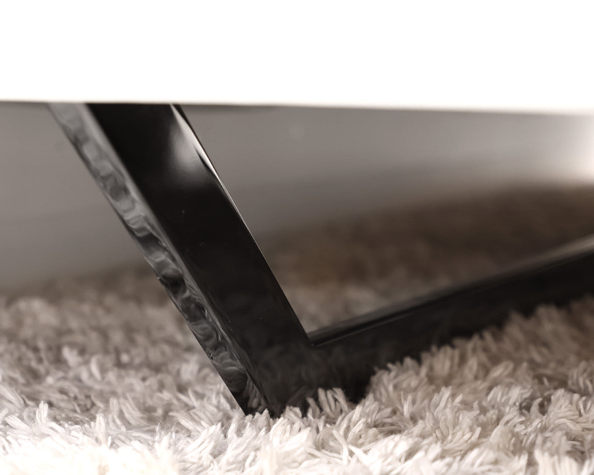 White Leather Contemporary King Bed Frame