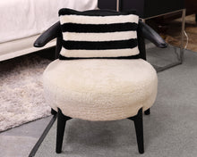 Crate & Barrel Matador Shearling Accent Chair w/ Faux Fur Cushion