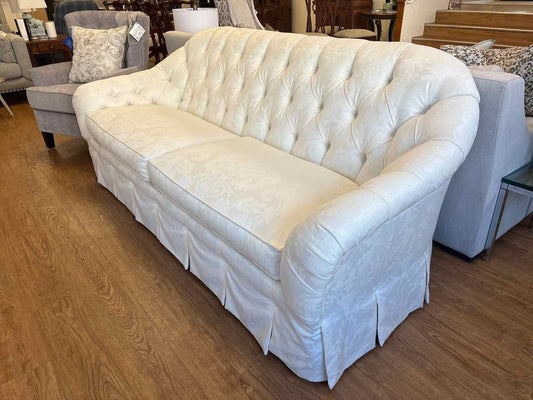 Ethan Allen Curved Tufted Sofa