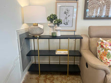 3-Tier Black and Gold Console