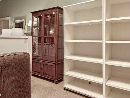 Pottery Barn Ivory Tall Bookcase with Adjustable Shelves