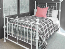 White Iron Queen Bed with Ball Finials