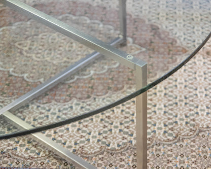 Room & Board Glass & Metal Contemporary Cocktail Table
