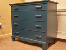 Rock Maple 4 Drawer Chest In Custom Finish 'Midnight Ocean'