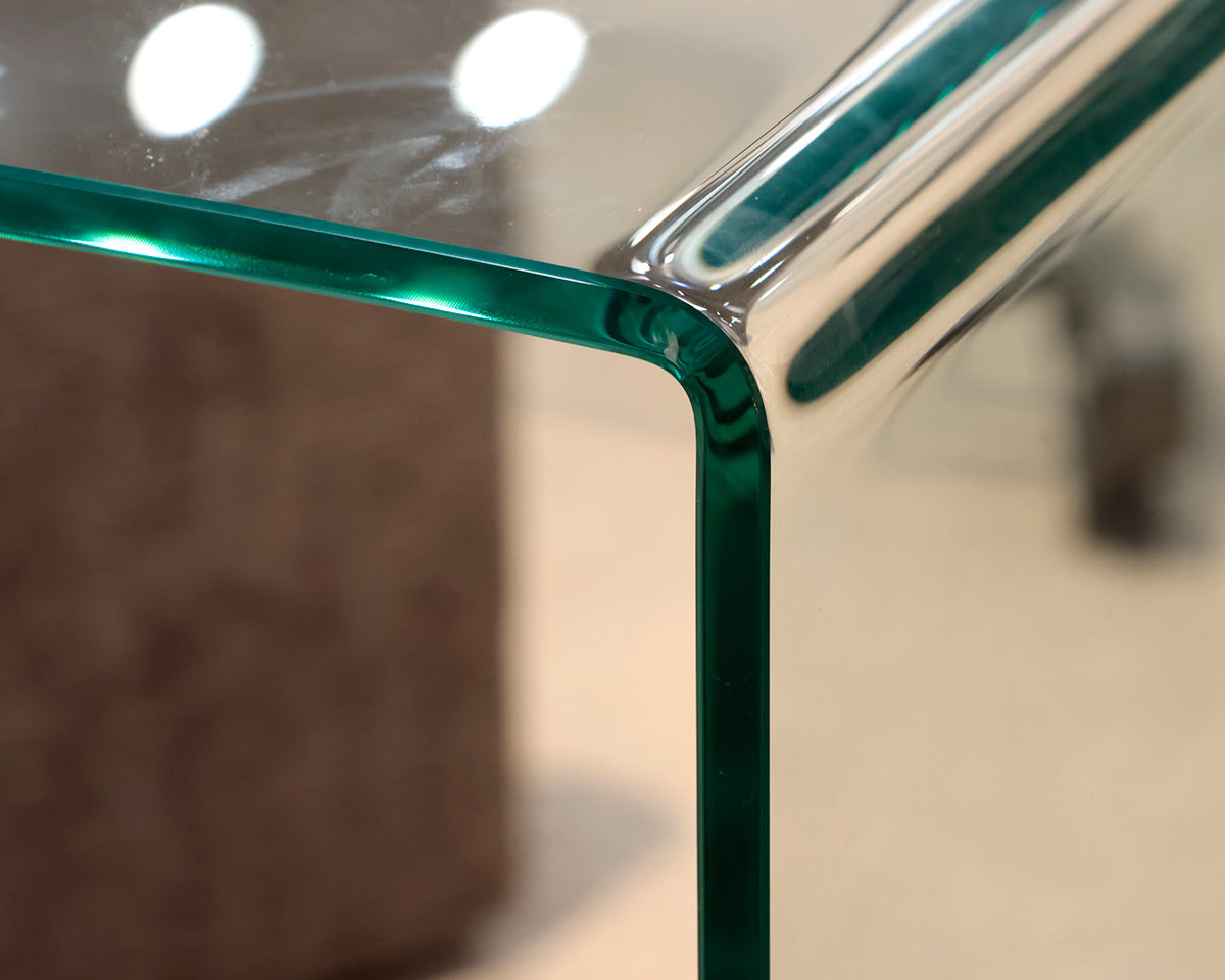 Glass Waterfall Console Table