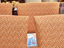 Set of 8 Century Furniture Coral & Ivory Upholstered Dining Chairs