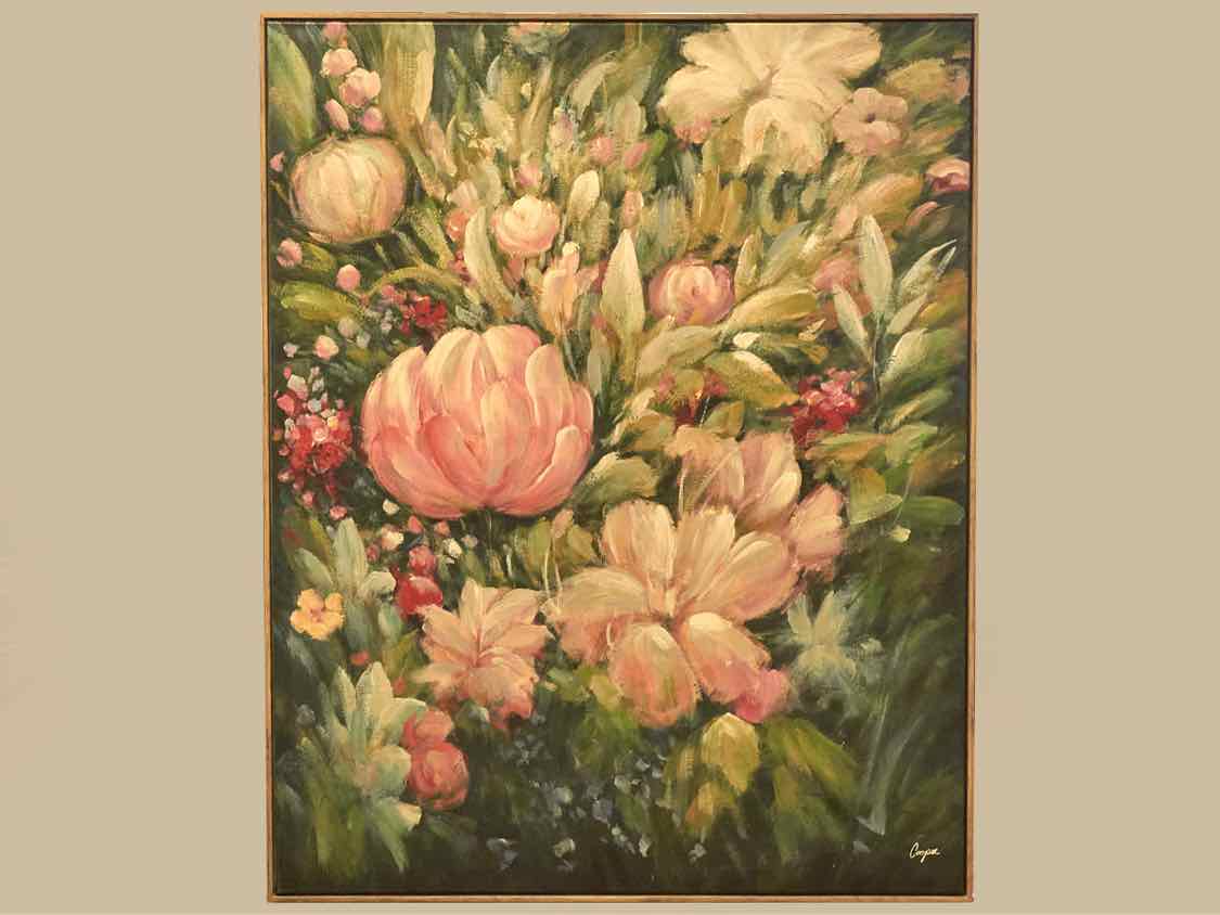 'Floral Burst' Print in Driftwood Floater Frame