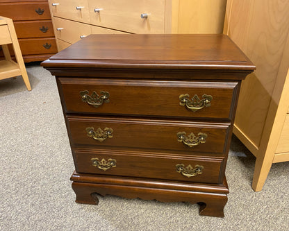 Cherry 2 Drawer Nightstand with Chippendale Brass Handles