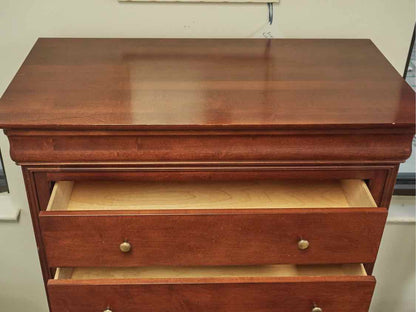 Louis Phillip Style Cherry Finish 7 Drawer Chest with Bronze Finish Knobs