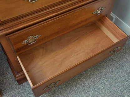 Young Hinkle Maple 5 Drawer Chest on Chest with Chippendale Handles