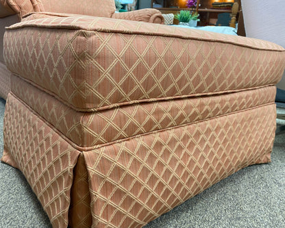 Ethan Allen Upholstered Chair & Matching Ottoman