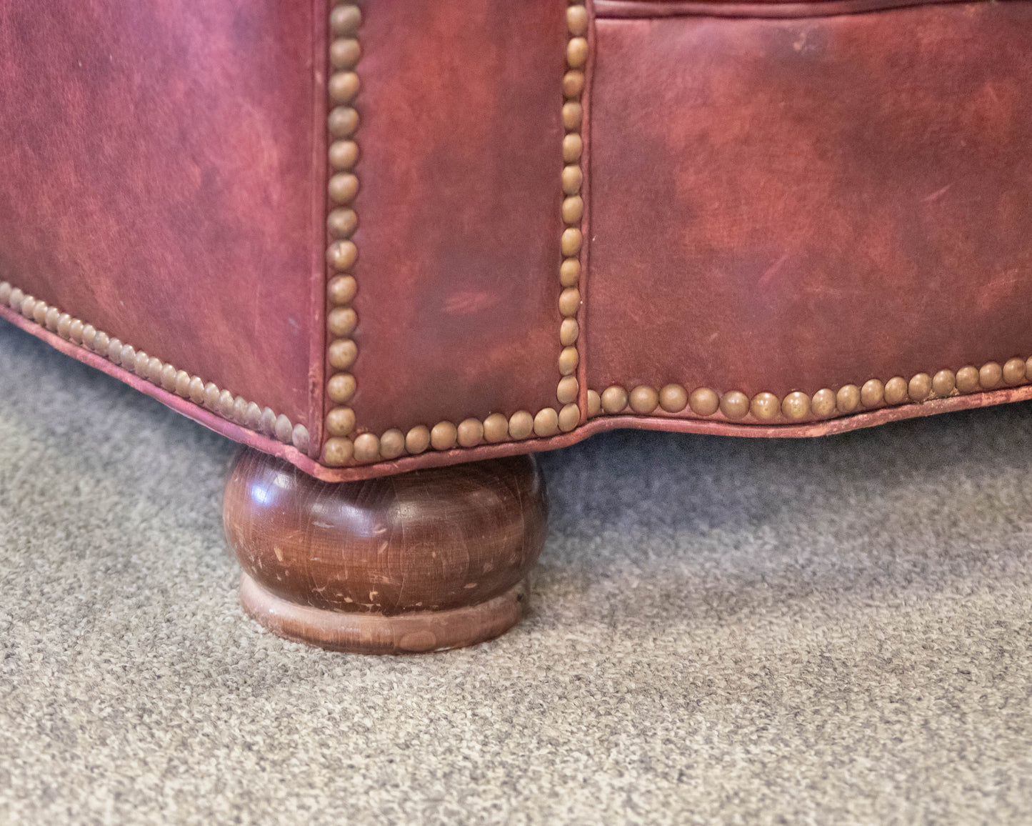 Hancock and Moore Cranberry Spice Leather Loveseat