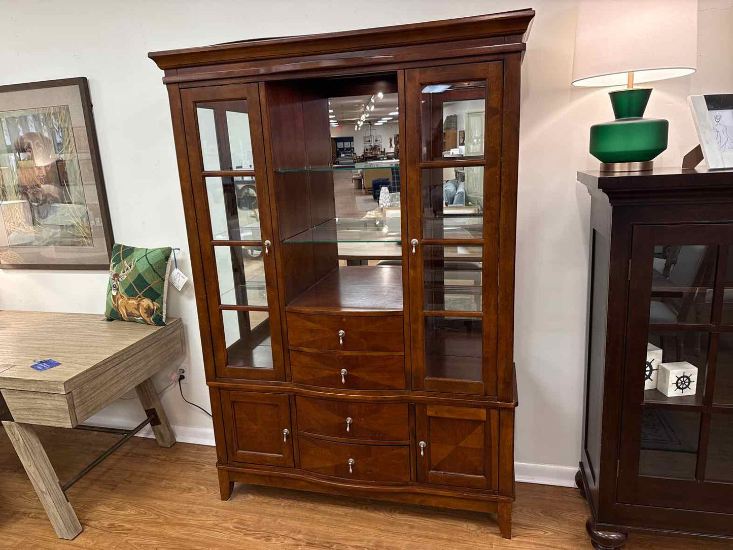 Lighted Cherry China Cabinet