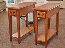 Pair Of Oak  1 Drawer & Lower Shelf  Side Tables