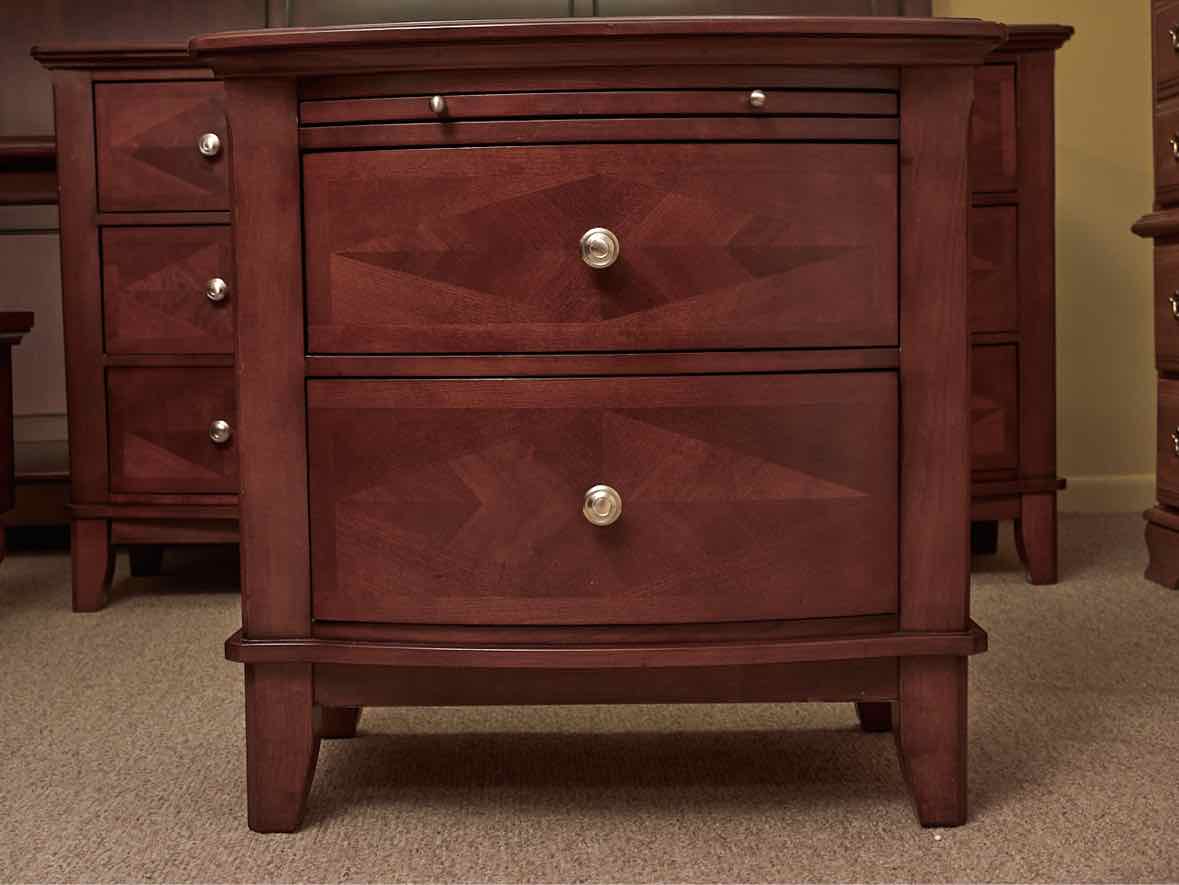 Hamilton & Spill Cherry Finish Pull Out  Drink Tray & 2 Drawer  Nightstand