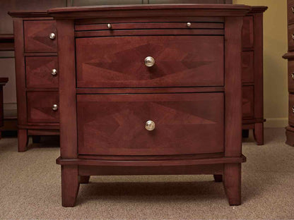 Hamilton & Spill Cherry Finish Pull Out  Drink Tray & 2 Drawer  Nightstand