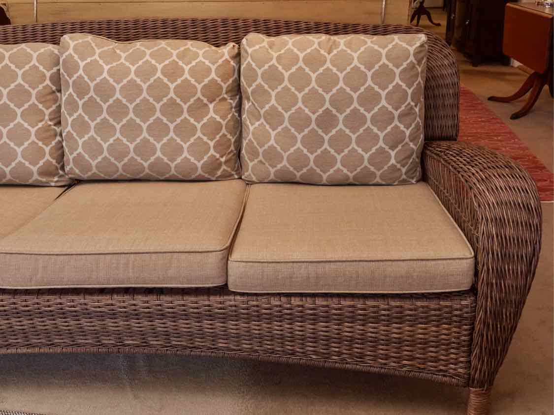 Set of Hampton Bay 'Beacon Park' 3 Season Wicker ,Sofa,Pair of Chairs & Ottoman