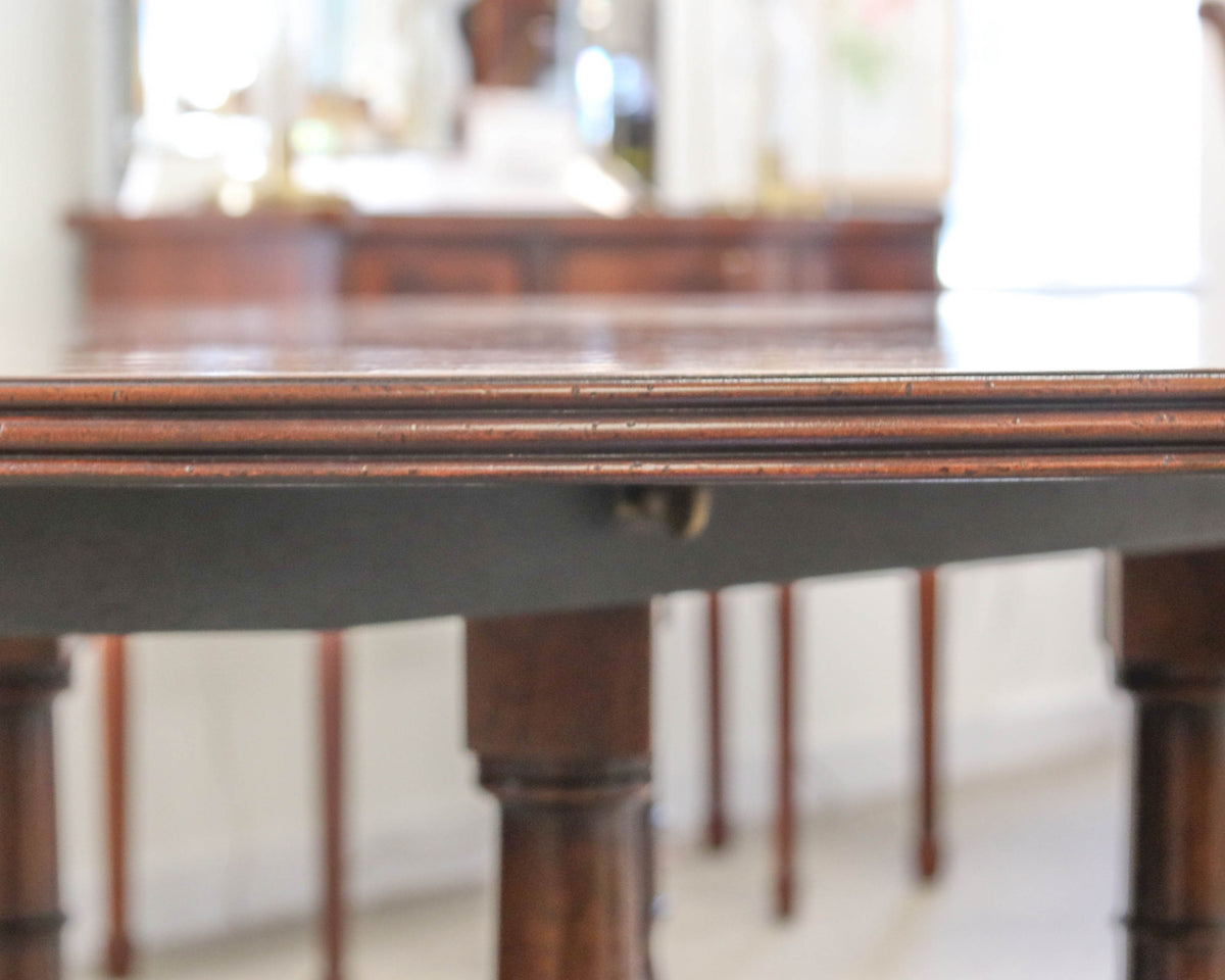 60" Round Banded Mahogany Dining Table on Bird Cage Pedestal