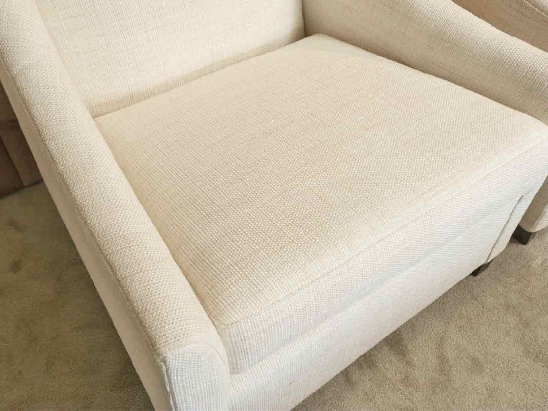 Pair Of West Elm  Weave Ivy Natural Upholstered Chairs