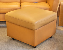 Ekornes Camel Leather Square Storage Ottoman