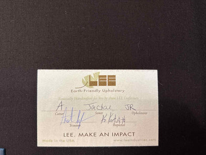 Lee Pair of Peacock Blue Leather Chairs w/ Ottomans