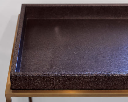 Faux Shagreen Tray Console