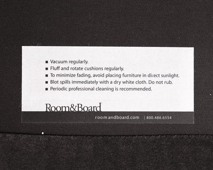 Room & Board Sterling 76" Sofa in Banks Charcoal Velvet