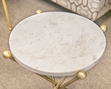 Anthropologie 'Joyeux' White Marble Round  Side Table