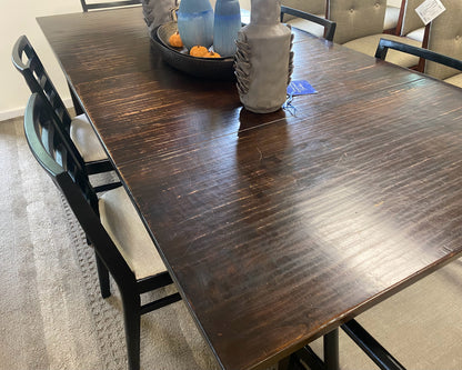 Maple Dining Table with Dark Distressed Finish