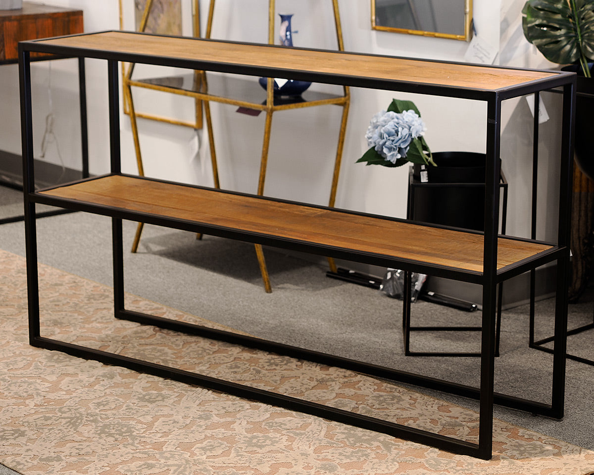 Open Shelf Two-Tier Console Table