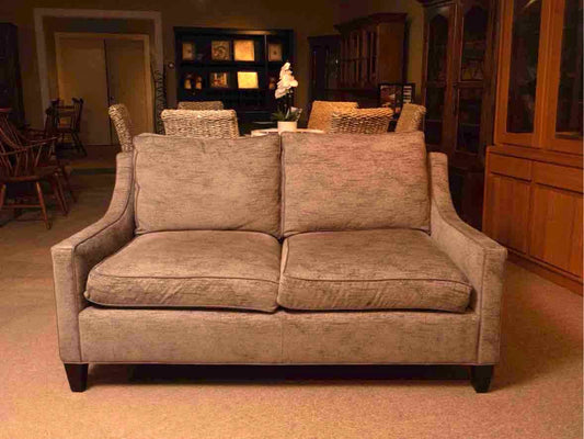 Highland House  Slope Arm Grey Fleck Upholstered Loveseat