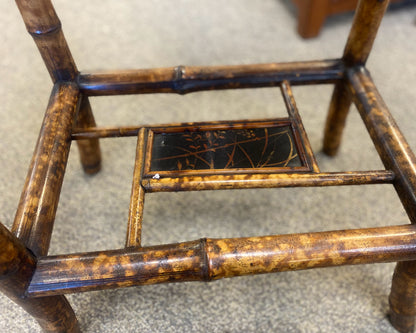 Tortoise Bamboo Side Table with Painted Top