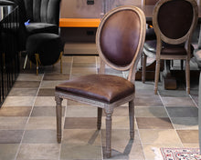 Set of 10 Restoration Hardware Vintage French Round Leather Dining Chairs