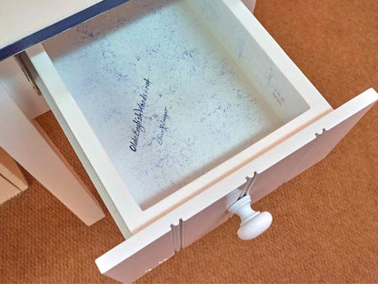 Olde English Woods Inc. White Finish Handpainted Accents1 Drawer  Side Table