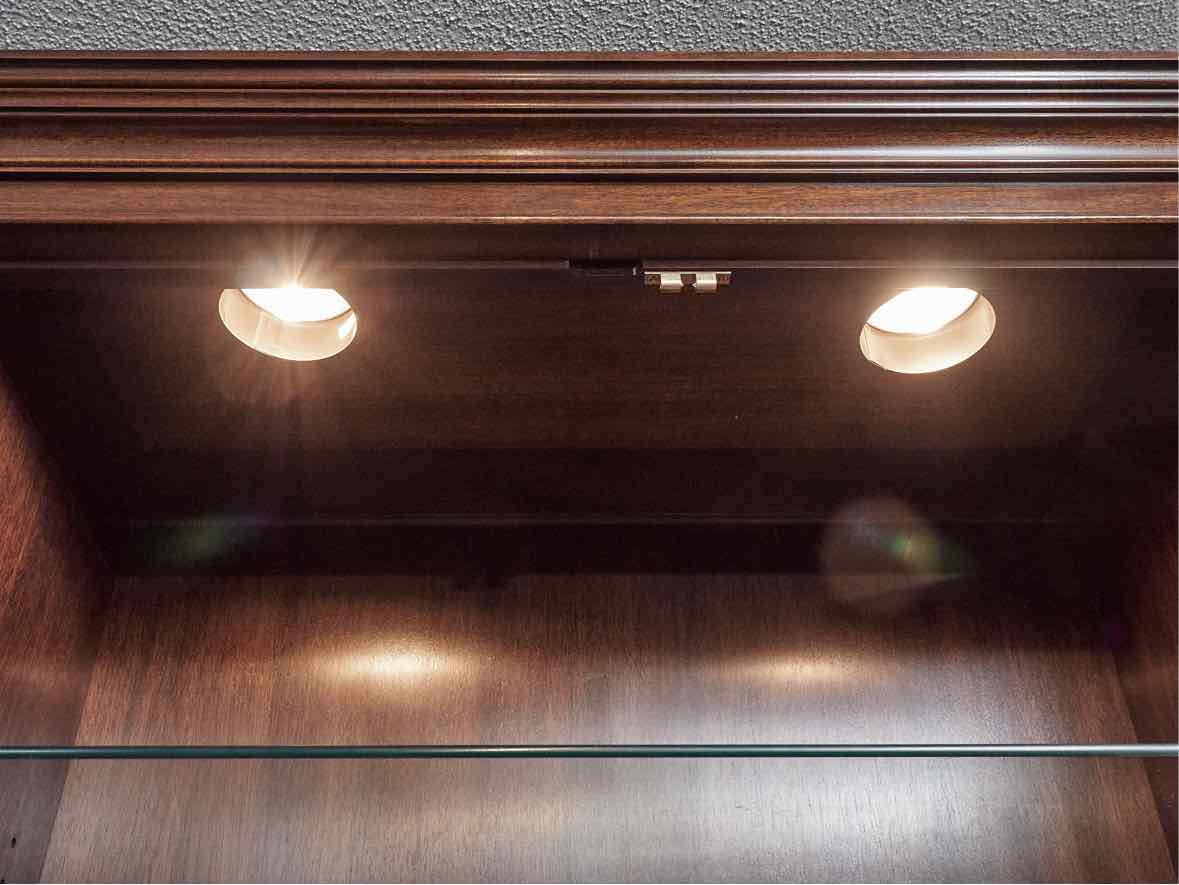 Henkel Harris Mahogany Banded Inlay 4 Glass Door Breakfront Cabinet