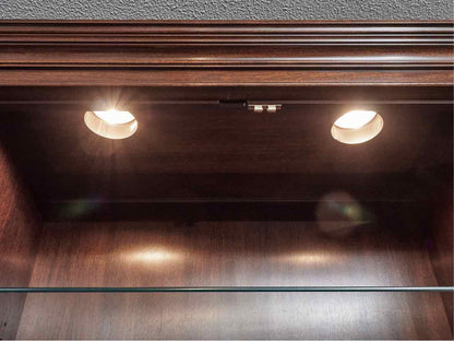Henkel Harris Mahogany Banded Inlay 4 Glass Door Breakfront Cabinet