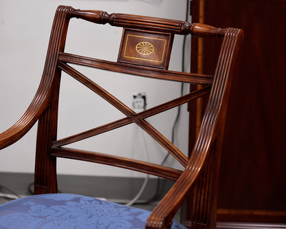 Stuart Swan Set of 8 Neoclassical 'X' Back Mahogany Dining Chairs