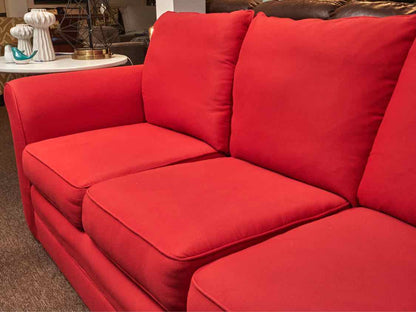 Hickory Hill Buoy Red 3 Cushion Sofa with Sock Arms