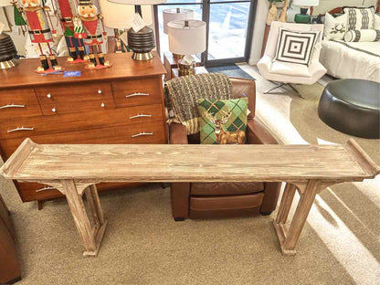 Ballard Design Ananda Console Table in Driftwood Finish