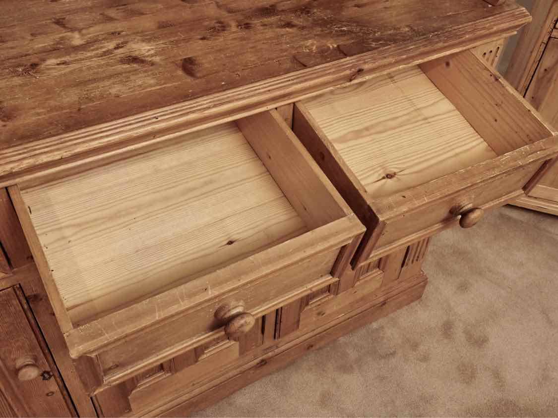 Dillon & Co.English Pine Open Hutch with 2 Shelves  & Fluted Sides